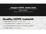 Instahut 50% Shade Cloth 3.66x20m Shadecloth Sail Heavy Duty Black SH-CL-366X200-100-BK