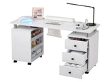 Artiss Manicure Table Nail Desk with Built-in Dust Collector Beauty Salon Station Drawers Shelves FUR-AD-MANICURE-2MOD-WH-AB