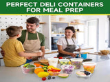 50 Set 32 oz Deli Containers with Lids, Leak-Proof BPA Free Plastic Take Out Bowls, Food Storage for V1259-DP01-A-4752