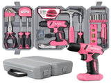58 Piece Home Tool Set with 8V Cordless Drill Driver Kit Rechargeable Electric Screwdriver for DIY V888-ELOSUNG40378