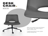 2 Set Office Desk Chair - PU Leather Home Swivel Chair Cut-Out Seat HALO GREY V274-FT-VOC-002BK-GY2