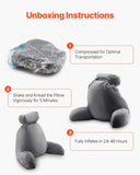 Reading Pillow, Large Bed Pillow with Removable Headrest, Back Pillow with 3 Pockets, Shredded V952-KCXYDZHS0000OIZHF001V0