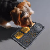 Multi-Functional Slow Feeder Mat for Dogs- Anti-Slip Lick Pad with Multiple Textures Rectangle 2PCS V888-ELOSUNG10449