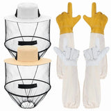 Beekeeping Gloves Hats Set 2 Pack Beekeeping Fencing Veil Mosquito Hats Netting Sun Net Hat with V1370-AZ4-07739