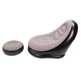 Inflatable Sofa Chair Stylish Simple Soft Flocking Blow Up Lounger Chair with Footstool for Living V1294-YM0901-3116240012711
