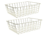 Freezer Basket Rust Proof Large Capacity Iron Storage Bin for Refrigerator Fruits Snacks Drinks 2pcs V1294-YM0901-3117230240514