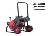 Drain Cleaner 30m x 9.5mm, Auto Feed Sewer Snake Auger on Wheels, Portable Drain Cleaning V952-ZDJJKLSGDSTJZRVU4002V3