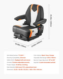 VEVOR Universal Forklift Seat Fold Down Tractor Suspension Seat Adjustable Back V952-CCZYCGKAQDFSE1JQDV0