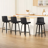 Artiss Bar Stools Kitchen Leather Barstools Swivel Wooden Chairs X4 BA-TW-8836-BKX4-AB