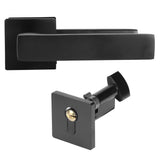 Adjustable Simple Black Lock Cylinder Handle Set KeyedLocking Door Knob Accessory V1294-YM0901-3114200038011
