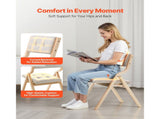 Wooden Folding Chairs with Cushion, Set of 2, Portable Foldable Cushion Chair with Wooden Frame, V952-MZHZZZDYXDFBPPPME001V0