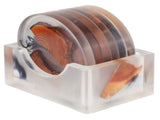 6Pcs Drinks Rack Set Heat Insulation Pine Wood Resin Cup Pad Tabletop Protection V1294-YM0901-3118210191811