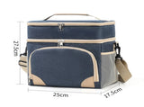 Navy blue Dual Layer Insulated Lunch Bag 12L Large Capacity Cooler Tote with Adjustable Strap V888-ELOSUNG40710