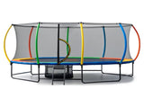 Kahuna 10 ft x 15 ft Oval Outdoor Trampoline with Reversible Rainbow & Orange Safety Pad Safety TRA-ZOV-1015-RBOR
