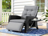 Gardeon Outdoor Recliner Chairs Sun lounge Wicker Lounger Patio Furniture Adjustable Black ODF-RCL-DT-BK