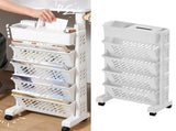 Movable Bookshelf Large Capacity Rotatable Removable Plastic Practical Rolling Organization Shelf 5 V1294-YM0703-3117230064011