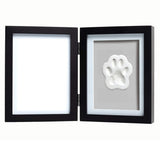 Pet Cat Dog Paw Print Kit 7 Inch Double Opening Photo Frame, Ink Free Mess Free Commemorative Memory V1370-AZ4-11186