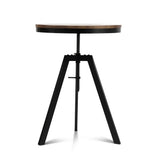 Artiss Bar Table 67-86CM Height Round Brown BA-TW-V17-COF-TAB