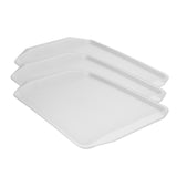 3PCS Colorful Food Tray Rectangle Thickened Binaural Plastic Tray Heat Resistance Stackable V1294-YM0523-3118220042012