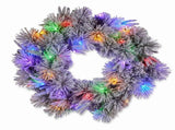 Christabelle 61cm Alpine Snow Christmas Wreath Pre Lit Multi Function LED Timer Pinecone Front 112_WFLAS61