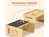 Montessori Weaning Table and Chair Set, 3 In 1 Wooden Toddler Table and Chairs with Chalkboard, V952-ETDNZY1708118E4HMV0