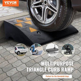 Rubber Curb Ramp 15.2 cm Rise Height Sidewalk Curb Ramp, 37 cm Width 49.1 cm Length Driveway Ramp V952-SJDLYPDGB1197GOBVV0