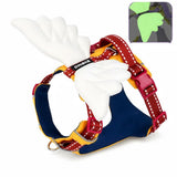 Adorable Angel Wings Dog Harness with Glowing 3D Luminous Design, Breathable No-Pull Walking Vest V1341-ZY-JYUCYZRL-PURPLEHARNESSLEASHSET-L