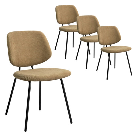 Levede 4x Dining Chairs Padded Seat Khaki CH1118-4-KH