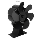 Black 6 Blade Heat Powered Stove Fan Thermodynamically Driven Fireplace Fan for Heat Dissipation V1294-YM0706-3114230098611