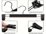 20pcs Super Anti-Slip Pants Hangers with Clips, Thickened Plastic Dual-Use Skirt/Pants Hangers, V1232-KJ20PCS001