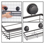 2 Pack Rectangular Corner Shower Caddy Shelf Basket Rack with Premium Vacuum Suction Cup No-Drilling V178-36028