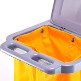 SOGA 3 Tier Multifunction Janitor Cleaning Waste Cart Trolley and Waterproof Bag with Lid FOODCART033GGRAY