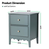Artiss 2X Bedside Table 2 Drawers Bedroom Storage Nightstand Green FURNI-G-BS-01-GNX2