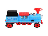 Rigo Kids Ride on Car Train 12V Electric Toy 2 Seaters Storage 87cm Blue RCAR-TRAIN-BU