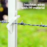 Giantz Electric Fence Posts 20pcs Electric Fence Poly White SFC-FP110-20-WH