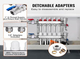 5-Branch Heat Manifold, 1/2" PEX Tubing Manifold, Stainless Steel PEX Manifold for Hydronic V952-DRFSQBXG5HLGXT75CV0