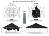 Wallaroo 3x3 PopUp Black Gazebo Marquee Outdoor Tent Weatherproof GAZ-POP-3X3-BK