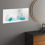641 x 336 x 101mm Shower Niche Single Shelf Organizer No Tile Needed in White V63-900721