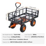 Dump Cart, Metal Garden Dump Cart with Easy to Assemble Frame, Dump Wagon with 2-in-1 Convertible V952-JSZXTC880LBSPVWN9V0