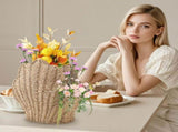 Wicker Wall Basket, Rattan Hanging Storage Organizer, Decorative Basket for Nursery, Bathroom, Front V1369-AZ3-W-09968
