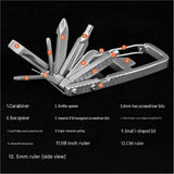 3-pack 13-in-1 Stainless Steel Multi Function Tool - SIM Card Ejector, Phone Stand, Screwdriver and V888-ELOSUNG56156-3