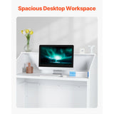 Reception Desk, 1180 x 500 x 1115 mm Rectangular Front Table, Office Reception Desk, Retail V952-YBQTJXWCTBDCYNOVBV0