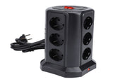 Tower Power with Protector Switch Multiple Ports Vertical Space Saving Electric Tower Power V1294-YM0901-3114240085711