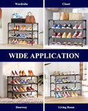 Shoe Rack - 3-Tier Storage Rack - Stackable - 27.5 Inch Wide - Black V1188-ZXY-131-364
