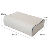 Memory Foam Pillow - 1 Piece Cervical Support Pillow with Bamboo Fibre Fabric 60x40x16/14cm for Home V888-ELOSUNG54966