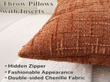 18" x 18" Decorative Throw Pillow with Inserts, Set of 2 Soft Modern Farmhouse Throw Pillows, Square V1258-DP02-C-3208