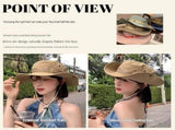 Black Outdoor Sun Protection Safety Light Bundle - Foldable Polyester Bucket Hat with Wide Brim V888-ELOSUNG56216-3