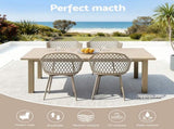 Gardeon 4PC Outdoor Dining Chairs PP Lounge Chair Patio Furniture Garden Coffee ODF-CHAIR-PP130-CO-4X