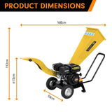 Ducar 7HP Wood Chipper Shredder Mulcher Grinder Petrol Yellow WCP-Z06-YLBK