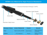 All Metal Shower Head Flow Control Valve, G1/2 Brass Shut-off Valve with Metal Handle Lever, with 90 V1258-DP02-C-813